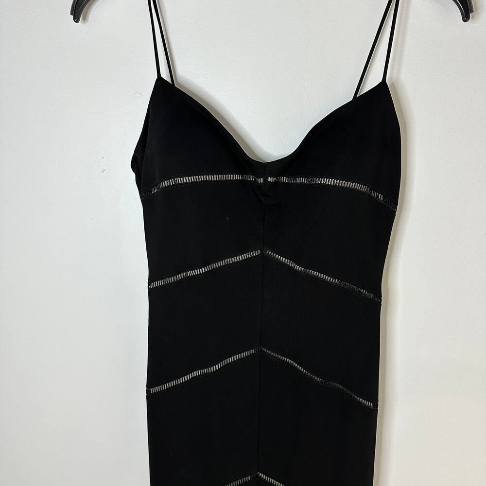 DAVID MEISTER Black Spaghetti Strap Padded Black Dress, Size 4 - Picture 2 of 11